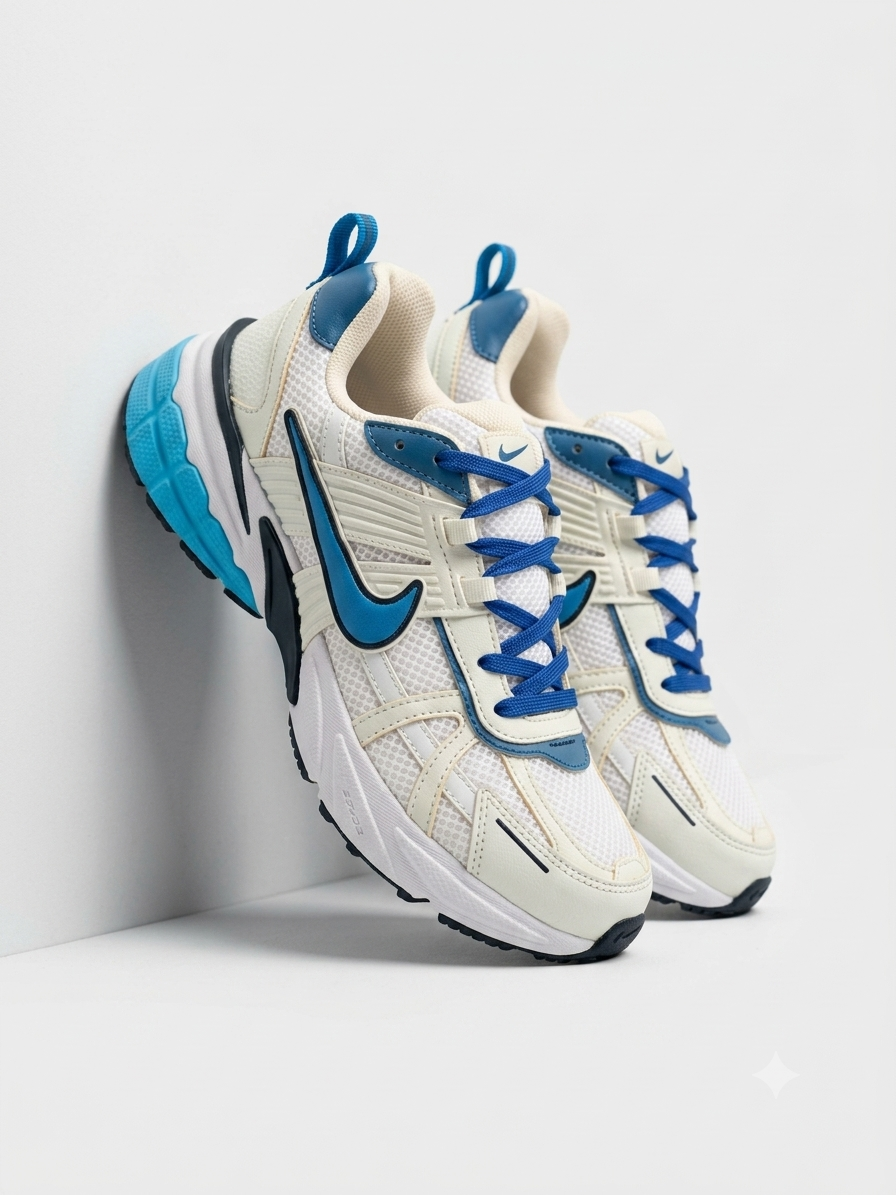 کفش کتانی دخترانه نایک وی تو کی NIKE V2K سفید آبی
