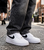 کتونی نایک ایرفورس ۱مردانه (Nike Air Force 1) بزرگ پا سفید لوگو مشکی 44 تا 47