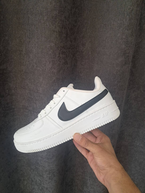 کتونی نایک ایرفورس ۱مردانه (Nike Air Force 1) بزرگ پا سفید لوگو مشکی 44 تا 47