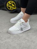 کتونی سفید ونس دخترانه طرح خرسی نگیندار مدل Smile