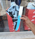 کتونی بسکتبال ساق دار دخترانه کاستوم نایک ایر جردن ۱ مشکی آبی Nike Air Jordan