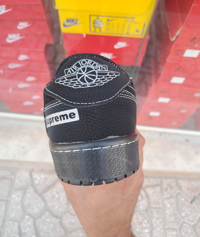 کتانی بسکتبال مردانه نایک ایر جردن 1 طرح ترویس اسکات مشکی