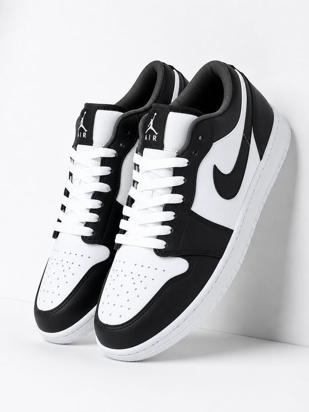 کتونی بسکتبال نایکی مردانه جردن ۱ ساق کوتاه مشکی سفید - Nike Air Jordan 1 Low