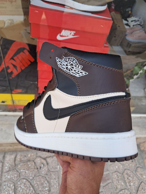 کفش کتونی نایکی Nike جردن ساقدار کرم قهوه ای اسپرت مردانه