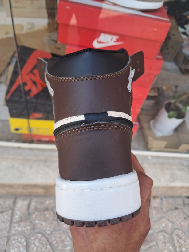 کفش کتونی نایکی Nike جردن ساقدار کرم قهوه ای اسپرت مردانه