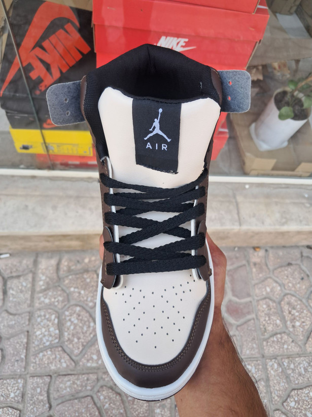 کفش کتونی نایکی Nike جردن ساقدار کرم قهوه ای اسپرت مردانه