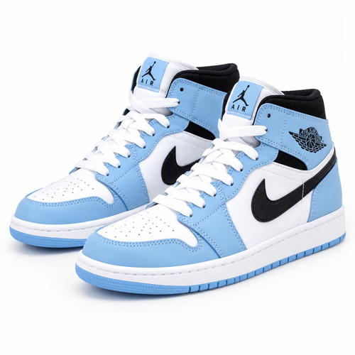 کتونی بسکتبال دخترانه ساق دار نایک ایر جردن ۱ آبی آسمانی (Nike Air Jordan 1 University Blue)