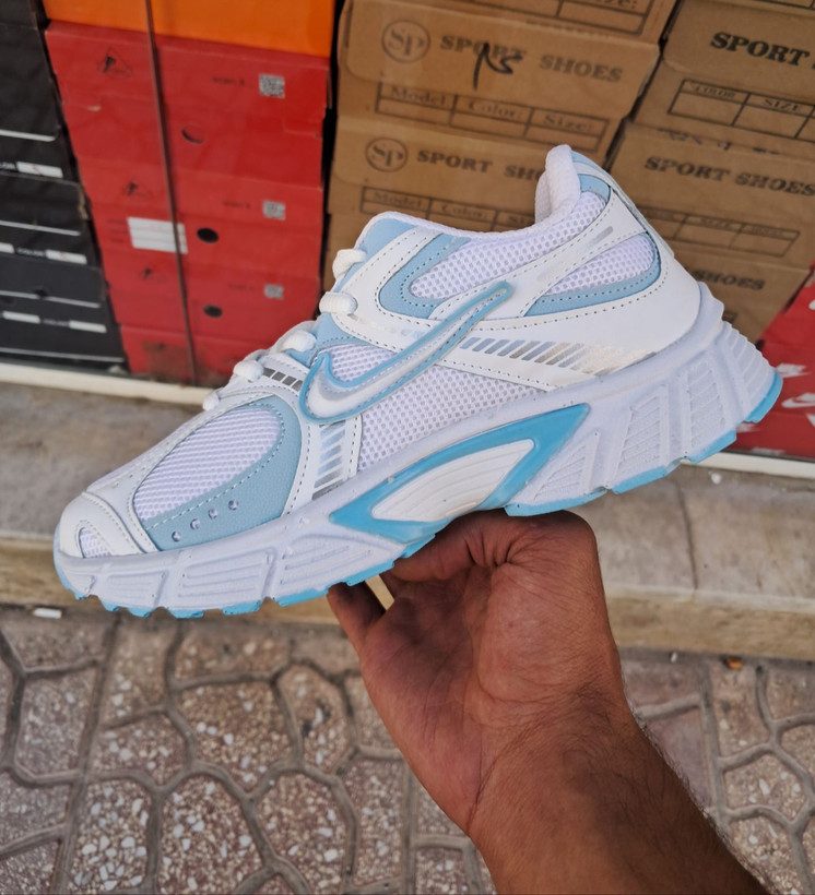 کتانی نایکی دخترانه مدل V5k سفید آبی سایز 37 تا 40
