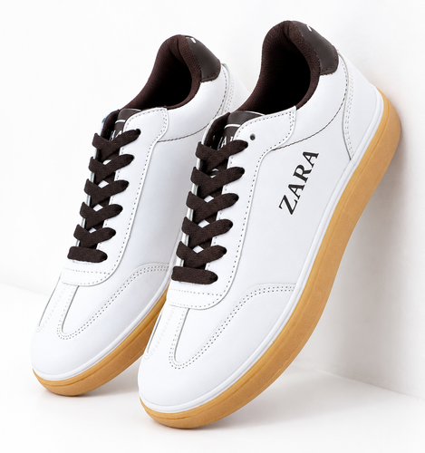 کفش ونس زنانه سفید قهوه ای Zara سایز 37 تا 40