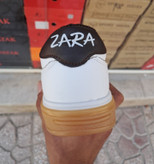 کفش ونس زنانه سفید قهوه ای Zara سایز 37 تا 40