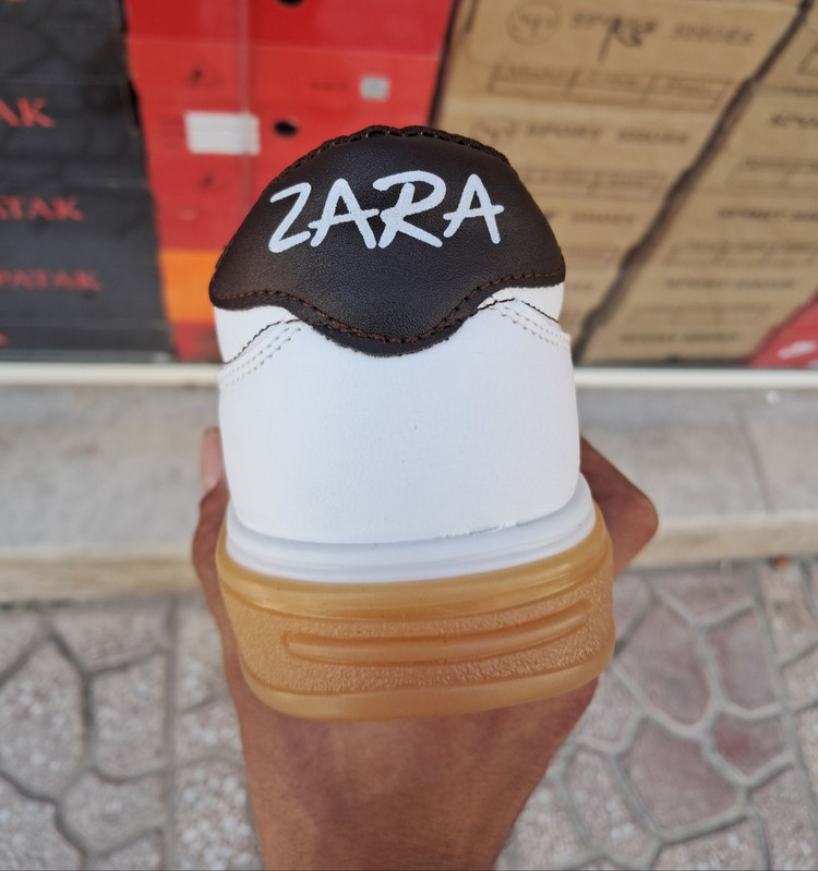 کفش ونس زنانه سفید قهوه ای Zara سایز 37 تا 40