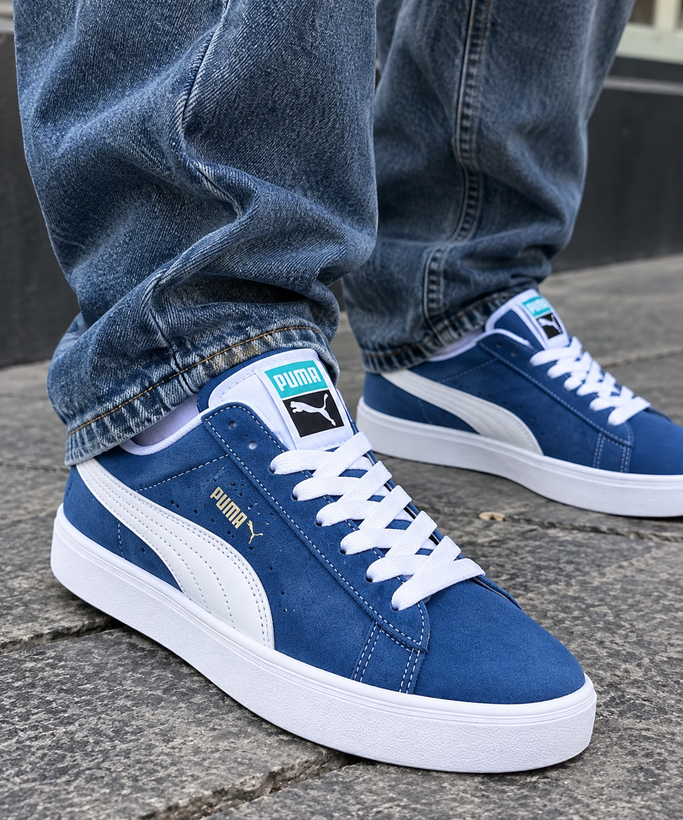 کفش ونس مردانه پوما (PUMA) سفید آبی سایز 41 تا 44