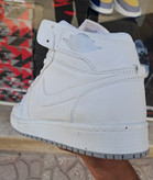 کفش بسکتبال نایکی دخترانه ایر جردن ۱ ساقدار مید تمام سفید - Nike Air Jordan 1 Mid Triple White